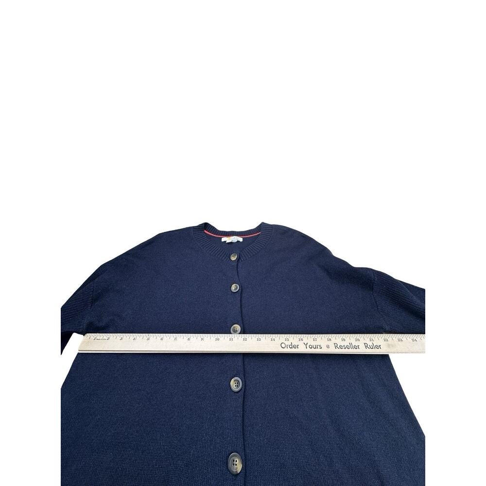 Boden Cardigan Sweater Womens 14 Navy Rainbow Stripe Wool Cashmere Pockets - Picture 3 of 10